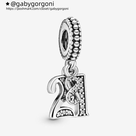 Pandora 21st Celebration Dangle Charm - Picture 1 of 5